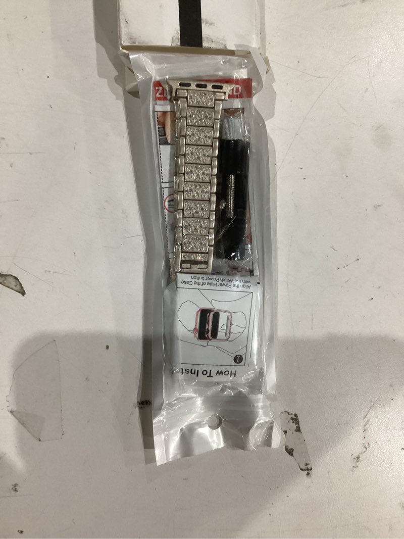 Condition photo showing Good Condition for supoix compatible with apple watch band 41mm + case, women jewelry bling diamond metal bands & 2 pack protective cover cases for iwatch series 9/8/7(champagne) champagne gold 41mm (series 9/8/7)
