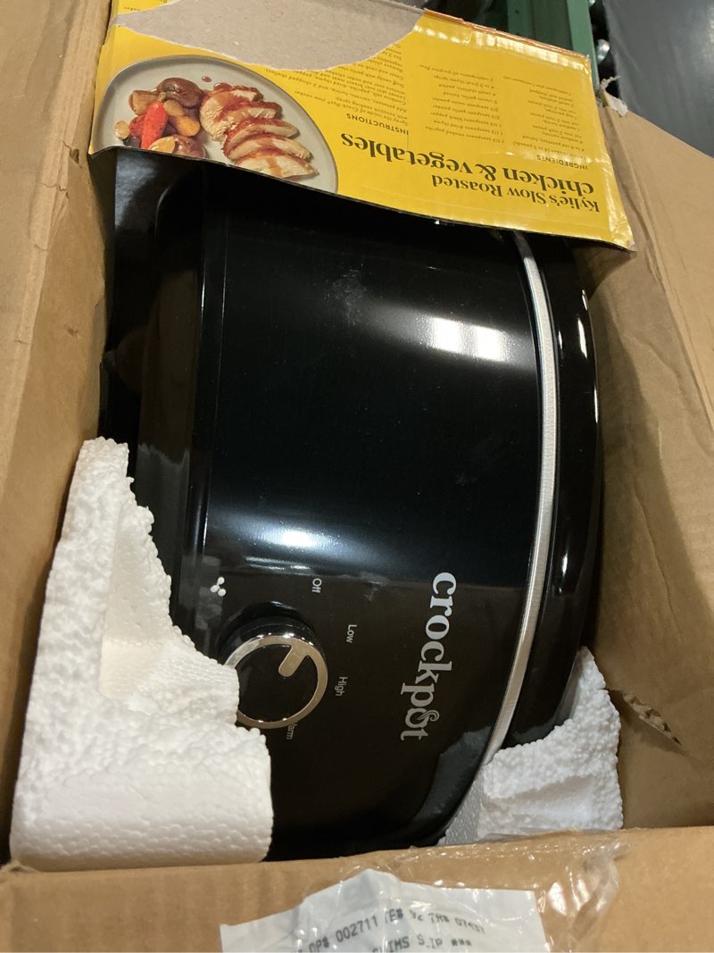 Condition photo showing As Is for crock-pot® manual 7-quart slow cooker, black