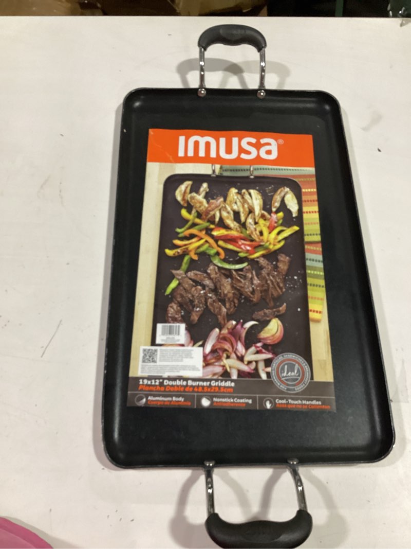Condition photo showing Good Condition for imusa 19x12in aluminum nonstick double burner griddle with cool touch handles, black