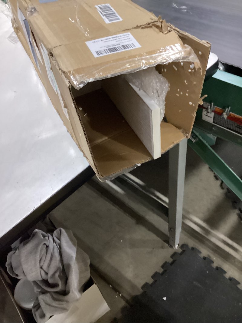 Condition photo showing As Is for White Floating Shelves for Wall 24inch & 19inch Long - French Country Wall Decor Wood Distressed Mounted Shelf Vintage Hanging Shelving for Bathroom Bedroom 2 pcs Distressed White 24"(19")L x 4"W x 3.8"D