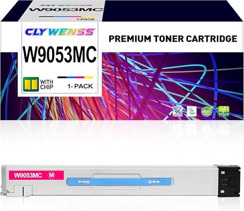 CLYWENSS W9053MC Toner Cartridge High Yield Replacement for HP W9053MC W9050MC Magenta for Color Man