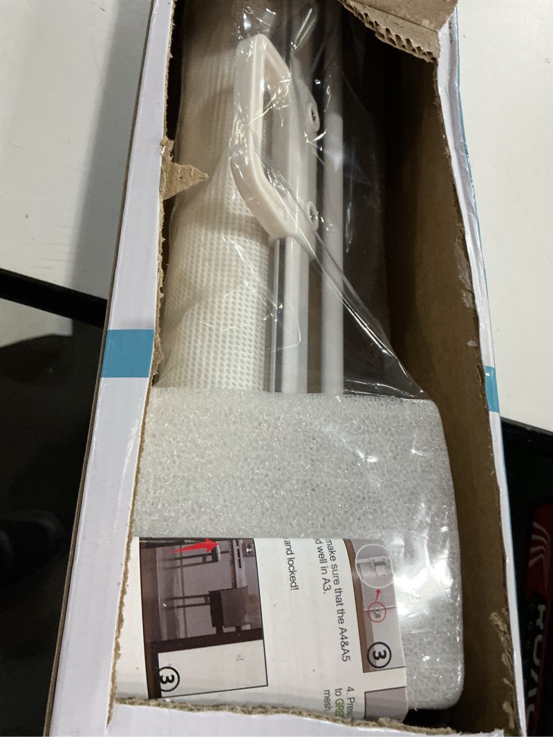 Condition photo showing Good Condition for PRObebi Retractable Dog Gate for The House Extends to 54" Wide 34" Tall, Gates for Baby Indoor, Stair Gate for Outdoor, Staris, Hallways, Doorways, Deck, Porch, Need Drilling A-white 34" Tall x 54" Wide-Need Drilling