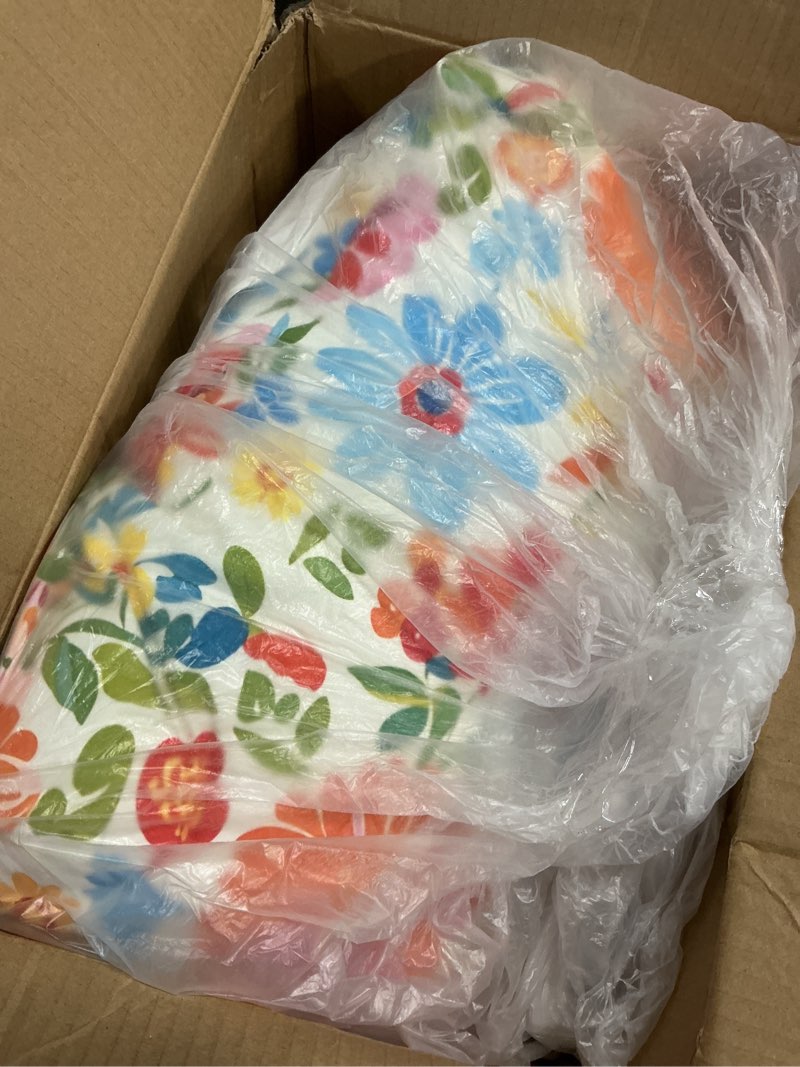 Condition photo showing Good Condition for egg chair cushion replacement 47x31.5x4.7 inch - thick soft hanging swing chair cushion with headrest pillow for patio outdoor, colorful daisy (cushion only)