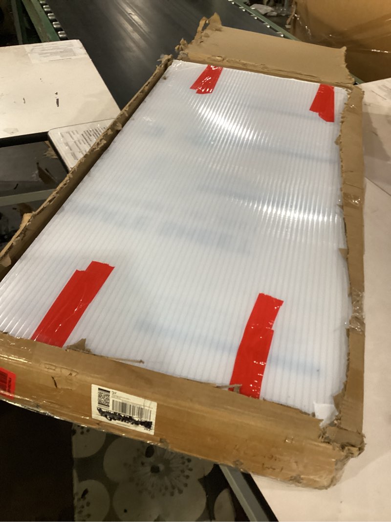 Condition photo showing Good Condition for 6 pcs polycarbonate greenhouse panels, 47.2'' x 23.6'' x 0.16'' twin-wall polycarbonates sheet, clear polycarbonate panels for greenhouse,outdoor garden, plant stand roof 47.2''h x 23.6''w x 0.16''t 6