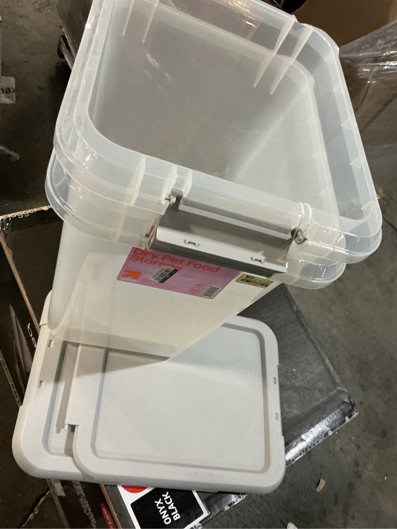Condition photo showing As Is for pet food storage tub with built-in scoop - 20lbs - up&up™