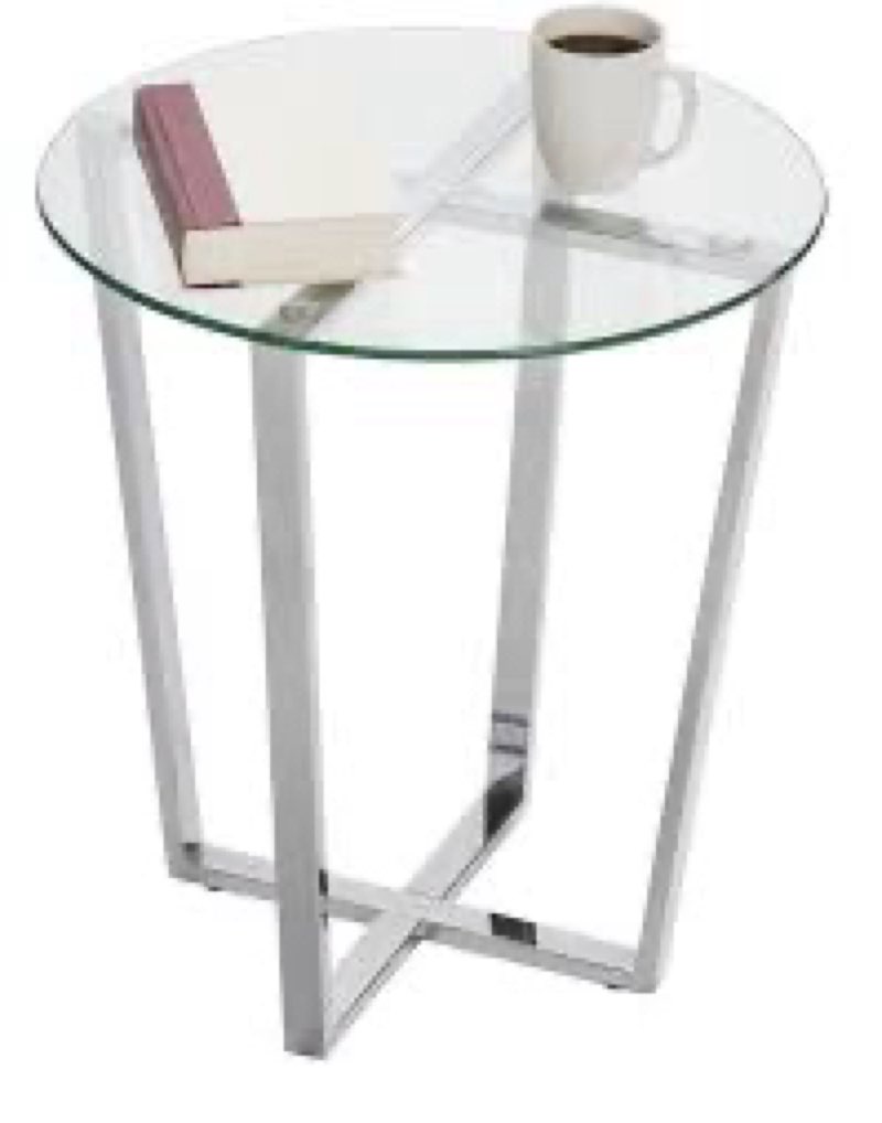 CLEAR GLASS+CHROMED BASE(similar no same)