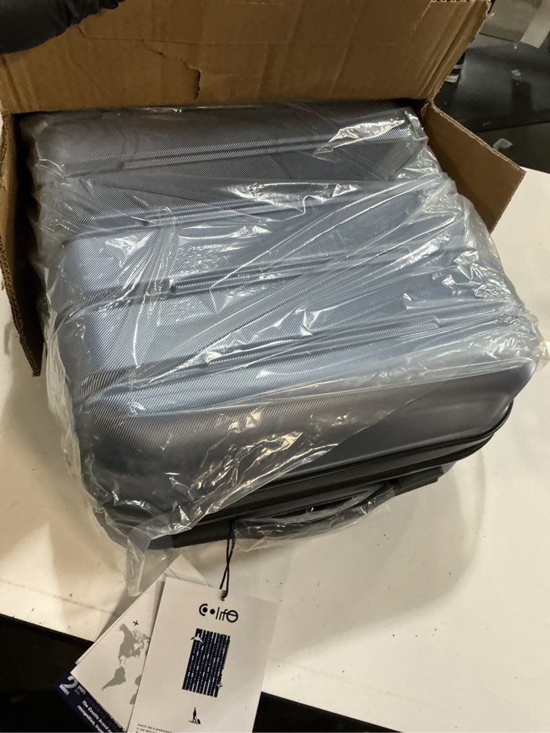 Condition photo showing Good Condition for coolife luggage suitcase carry-on spinner tsa lock usb port expandable (only 28’’) lightweight hardside luggage (ice blue, s(20in_carry on)) s(20in_carry on) ice blue