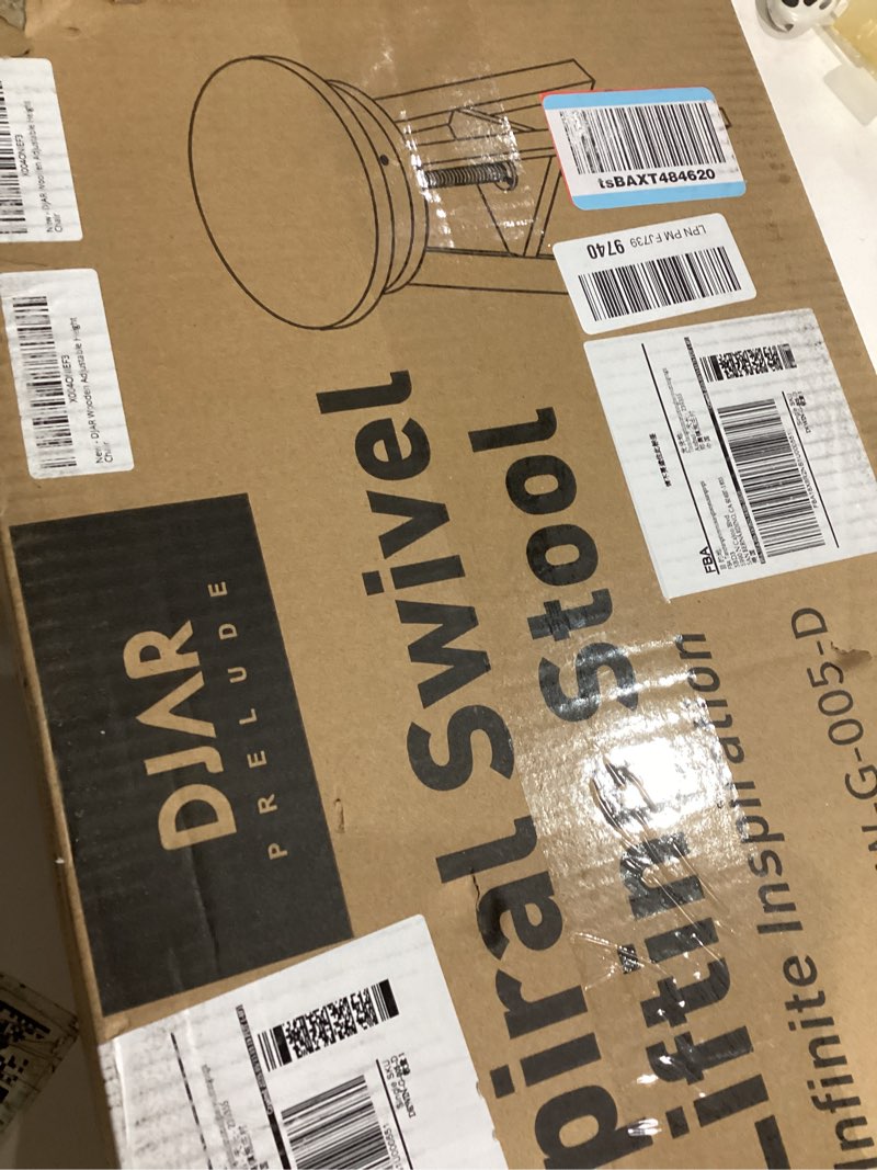 Condition photo showing Good Condition for DJAR Wooden Drafting Stool, Beech Wood, Artist Stool Chair with Adjustable Height, Supports Up to 180 Lbs, for Artists, Home, Kitchen, or Office, Walnut