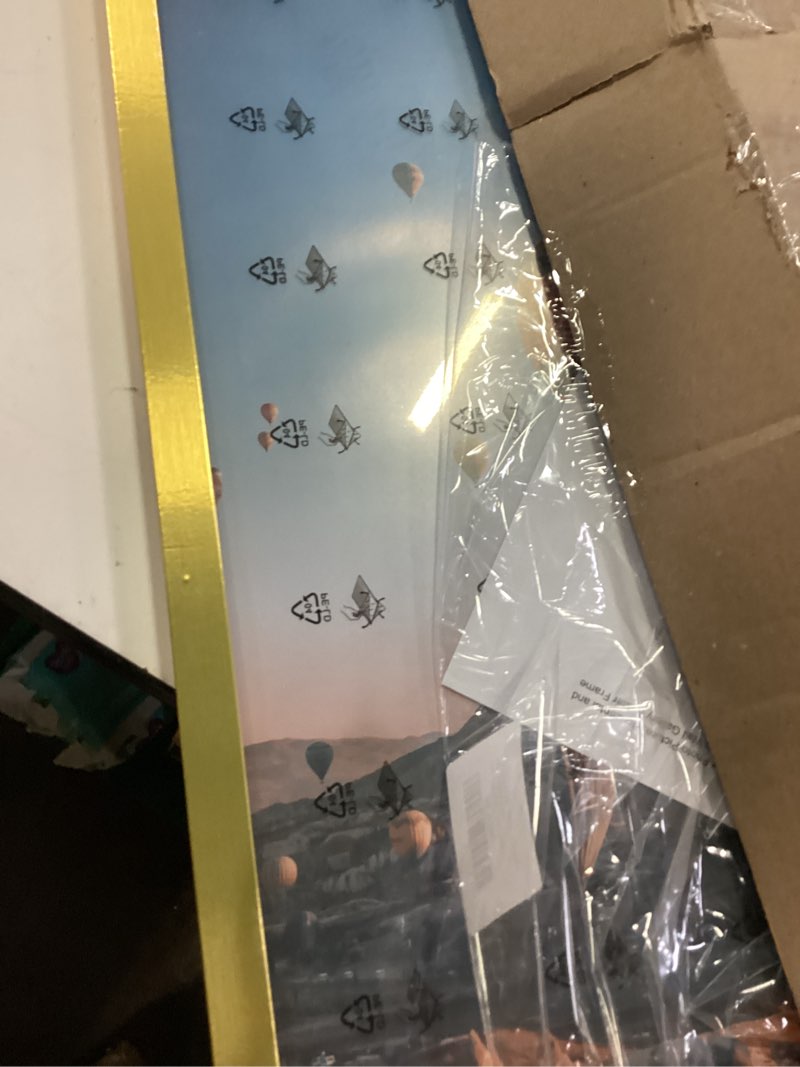 Condition photo showing Good Condition for jcjmy 15x22 picture frame gold for poster photo picture, horizontal and vertical formats for wall hanging, 15 x 22 inch wall gallery poster frame for 15 by 22 photos posters, gold gold 15x22 inch