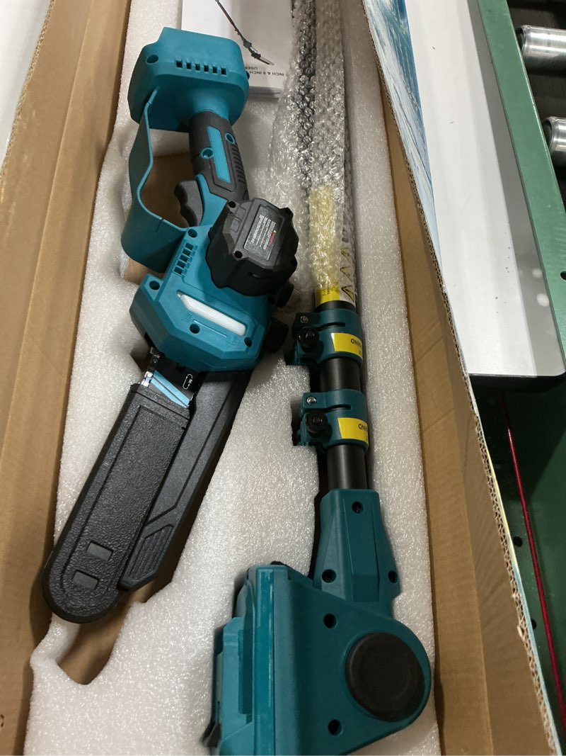 Condition photo showing Good Condition for 3-in-1 cordless pole saw & 6 inch 8 inch mini chainsaw for makita 18v battery(not included), electric chain saw w/extension pole, 15ft max power pole chainsaw for tree trimming, wood cutting