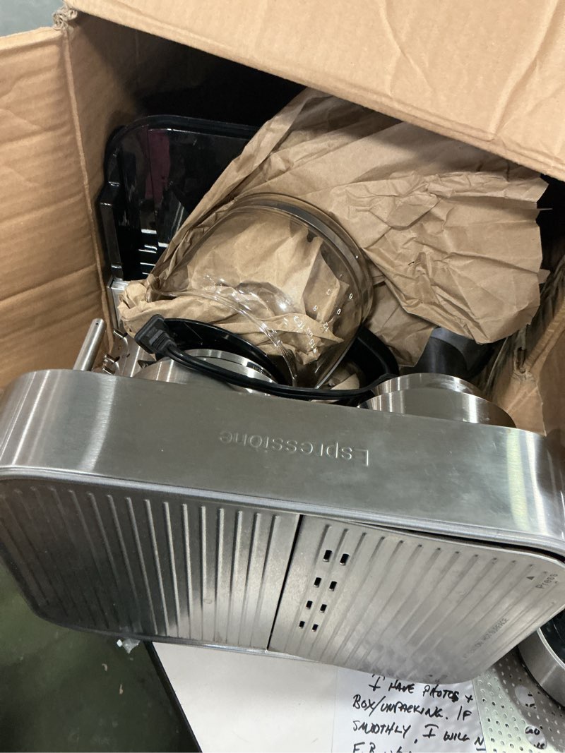 Condition photo showing As Is for Espressione Combination Stainless Steel Espresso + Coffee Maker, 10 cups