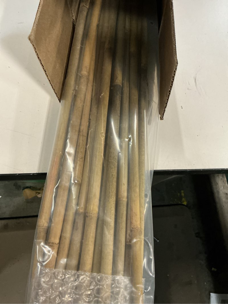 Condition photo showing Good Condition for 25pcs 1/2" D Thicker Heavy Duty Bamboo Stakes, 4FT Plant Stakes, Natural Garden Stakes for Tomato, Bean, Flowers,Trees Potted and Climbing Plant Support 4Ft, Pack of 25