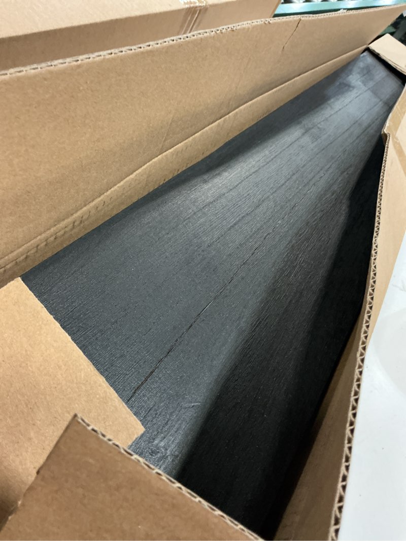 Condition photo showing Good Condition for 36 inch black wood floating shelves for wall rustic wall shelf for bedroom living room set of 4 36incn black wood