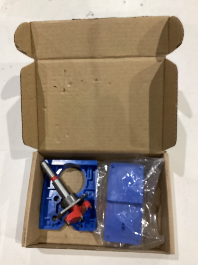 Condition photo showing As Is for Yakamoz 35mm Concealed Hinge Jig Kit - Adjustable Depth Carbide Forstner Drill Bit Hinge Boring Hole Saw Cutter with Door Hinges Drilling Guide for Cupboard Cabinet Door Hinge Installation