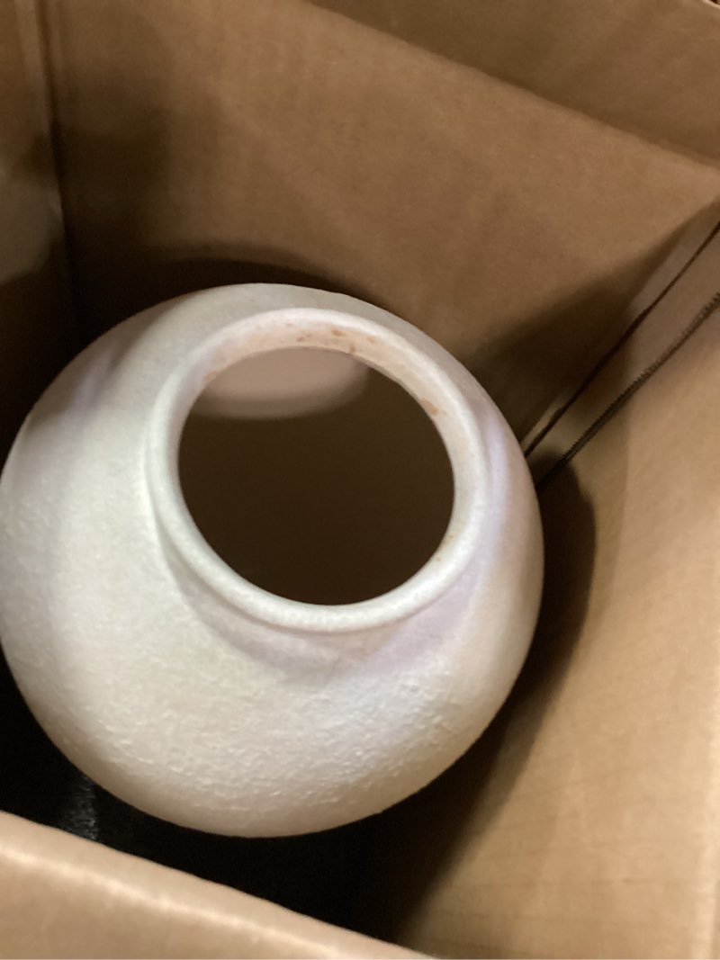 Condition photo showing Good Condition for large ceramic rustic vase 11 inches, ybx white ceramic flower vase for centerpieces, decorative farmhouse tall vase for home decor, living room, bedroom, hallway, wedding, table decorations, beige rustic cream-11"