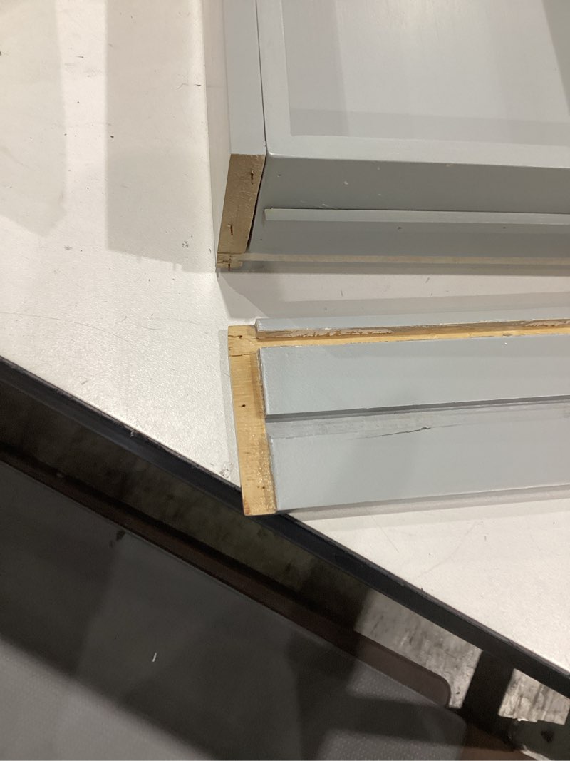Condition photo showing As Is for kitchenedge adjustable kitchen drawer organizer for utensils and junk, food-safe contract grade with 100% sustainable wood, expandable from 19 to 33 inches wide - gray bamboo gray bamboo from 19" to 33" wide
