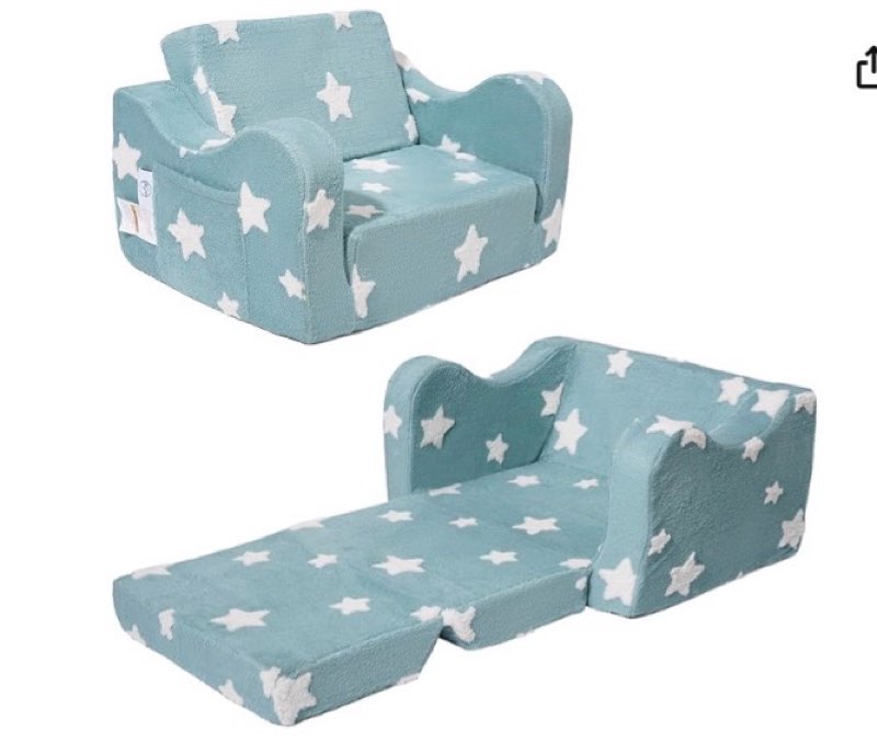 KokoSelene Toddler Couch, Kids Couch for Toddler Fold Out, 2-in-1 Convertible Kid Sofa to Lounger Bed for Girls and Boys, Ideal for Reading Sleeping Gaming Decor (Green)