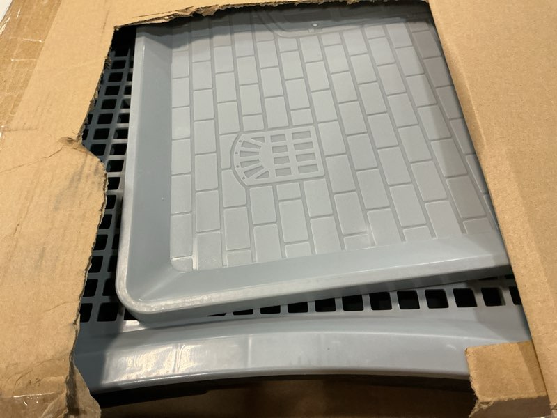 Condition photo showing As Is for Indoor Dog Potty, Puppy Changing Pee Pad Holder Tray Training with Splash Guard for Small Dogs Toilet Indoor Outdoor, Waterproof Easy Clean ?20" L x 15.1" W x 10.7" H