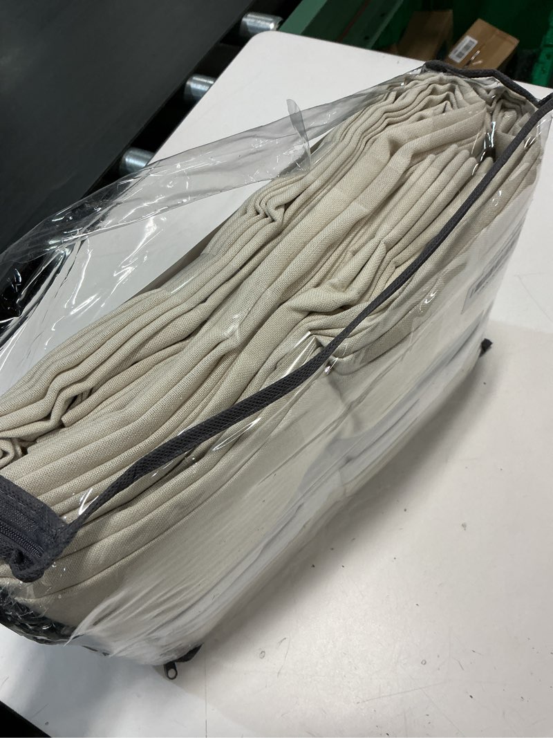 Condition photo showing Good Condition for Light Beige Pinch Pleated 100% Blackout Linen Bedroom Curtains 96 Inch Length Double Layer Pleat Curtains Ring Hooks Back Tab Black Out Room Darkening Drapes 96 Inches Long Living Room Oatmeal Oatmeal 40"W x 96"L (Pack of 2)
