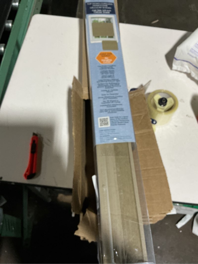 Condition photo showing Good Condition for cordless cellular pleated window shades - 31 inch width, 64 inch length - white - light filtering top-down honeycomb pull down blinds for windows and skylights by achim home decor 31"w x 64"h white