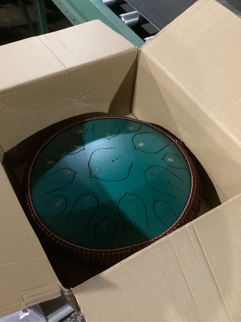 Condition photo showing Good Condition for Steel Tongue Drum 14 Inches 15 Notes Hand Pan Drum Rain Drum Percussion for Meditation Yoga Musical Education (Lotus Purple)