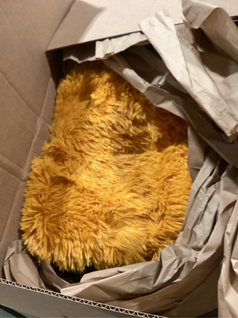 Condition photo showing Good Condition for amearea shag fluffy area rug for bedroom girls living room, extra soft and fuzzy shaggy rugs, non slip, solid color carpet mat for boys nursery home, orange 6x9 feet