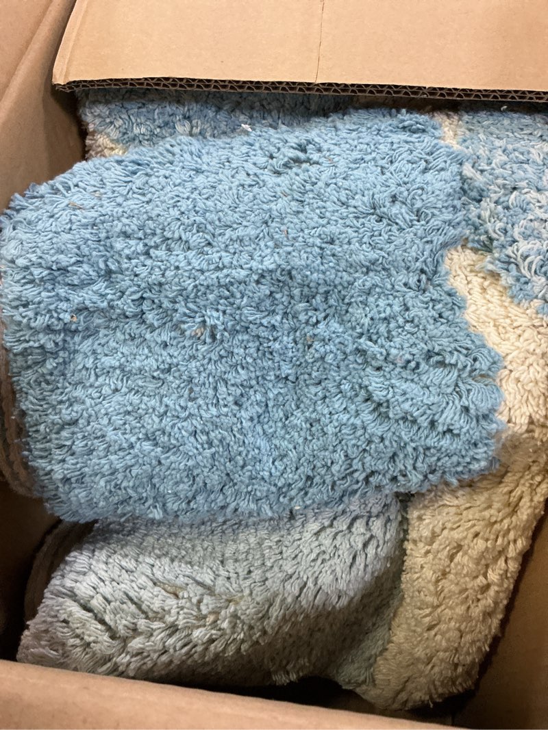 Condition photo showing As Is for chesapeake accent rug, aquamarine, 21"" x34 & 24"" x40 (26653) 21 in x 34 in & 24 in x 40 in aquamarine