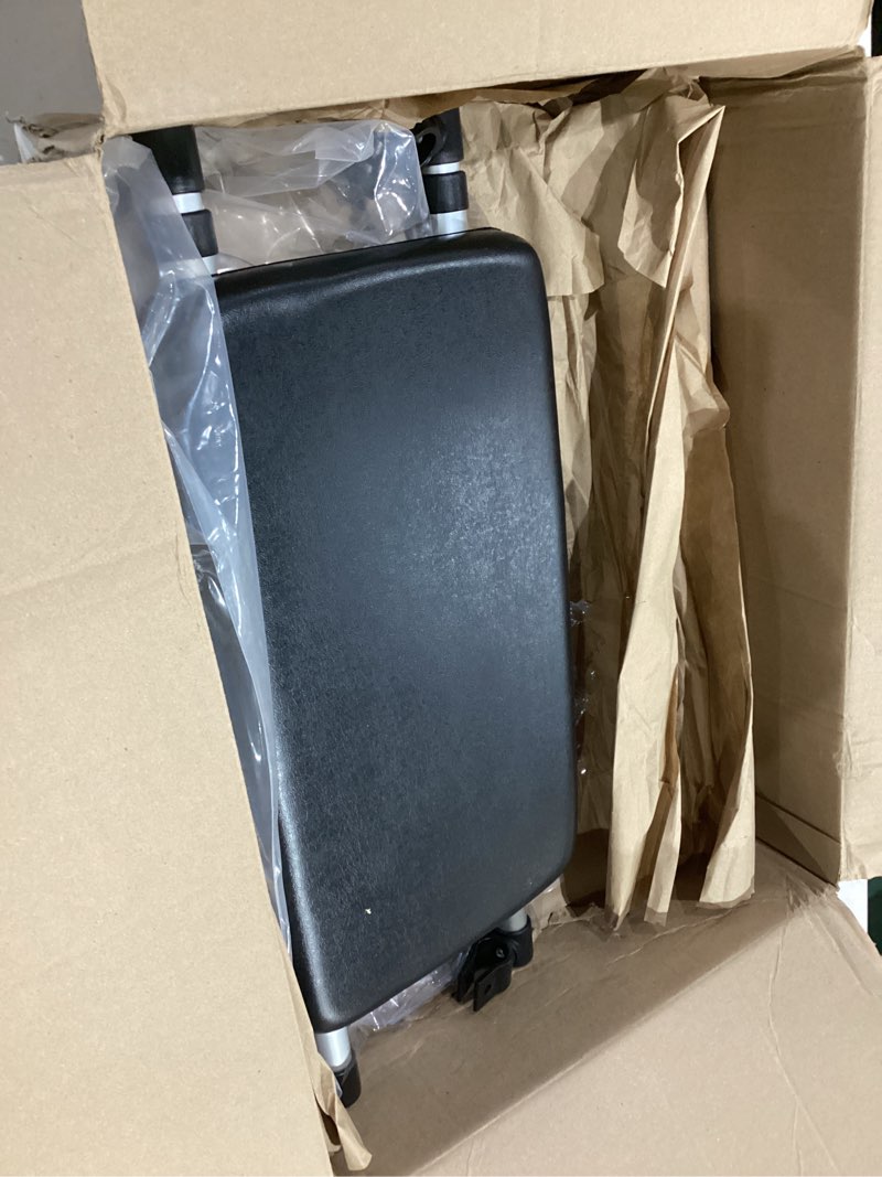 Condition photo showing Good Condition for adjustable walker rest seat, folding walker attachable seat for elderly disabled, range:20"~24" (leather) black leather