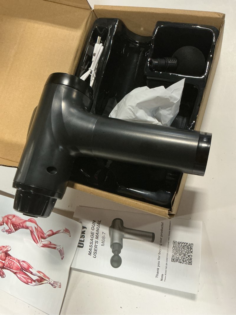 Condition photo showing Good Condition for massage gun deep tissue, handheld electric muscle massager, high intensity percussion massage device for pain relief with 9 attachments,pallet of product black