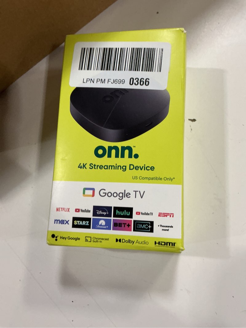 Condition photo showing New/Like New for onn. Google TV 4K Streaming Box