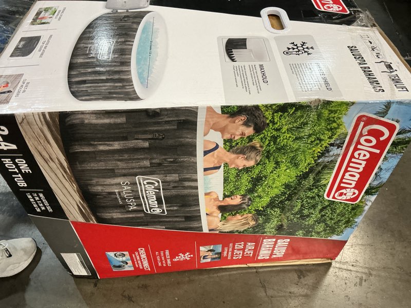 Condition photo showing New/Like New for coleman saluspa bahamas airjet 2-4 person circle inflatable hot tub with pump #p08411