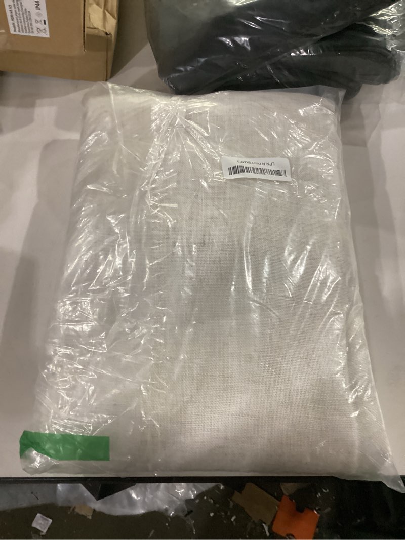 Condition photo showing Good Condition for ryb home 108 inch curtains - flax linen blend semi sheer light glare filtering extra long drapes for living room dining doorway farmhouse office sunroom, linen, wide 52" by long 108", 2 panels 52"w x 108"l (pack of 2) linen