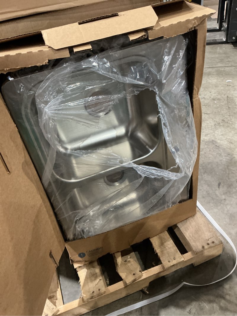 Condition photo showing Good Condition for elkay freeport drop-in 33-in x 22-in stainless steel double equal bowl 20 -gauge kitchen sink