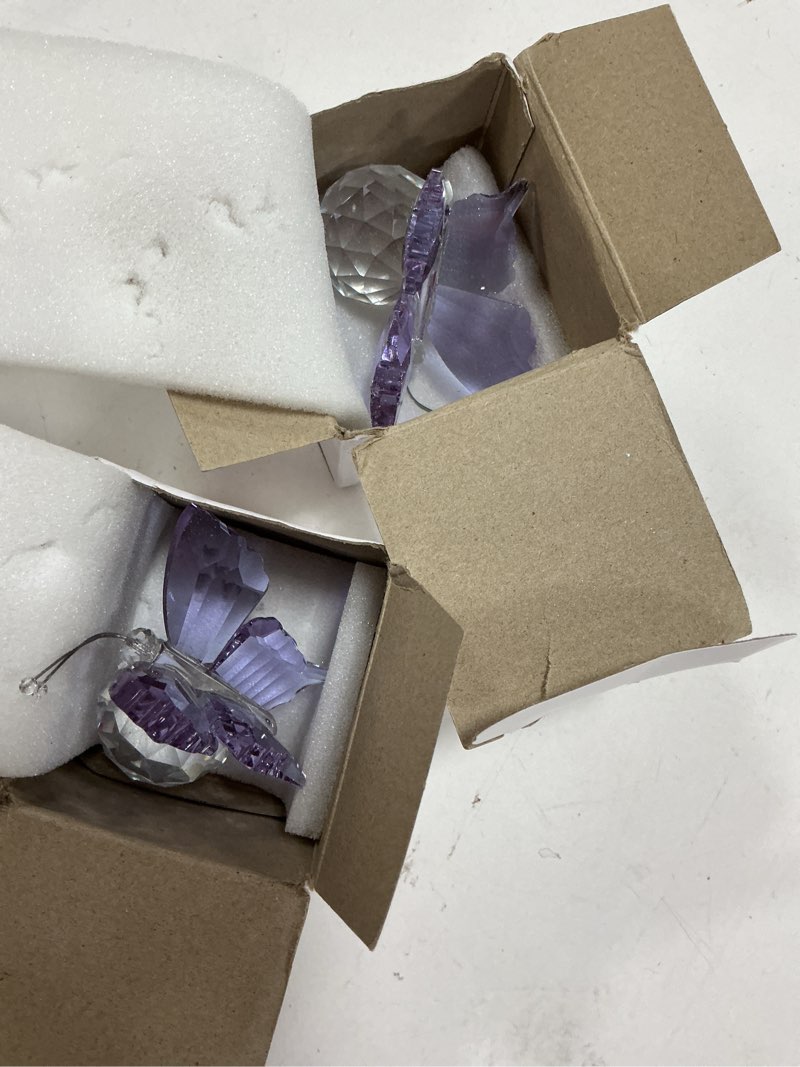 Condition photo showing Good Condition for PATIKIL 2 Pcs Butterfly Crystal Paperweight, 75mm / 3 Inch Crystal Paperweight Paper Weight for Home Office Desktop Table Decor Wedding Party Jewelry Ornaments, Purple