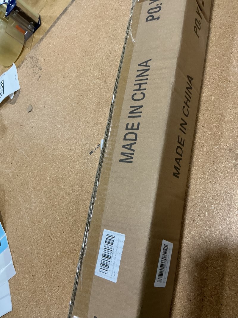 Condition photo showing New/Like New for warm gold curtain rods for window 72-144 inch, decorative curtain rod with ball finials, adjustable single drapery rod warm gold, 1 inch diameter heavy duty curtain rod warm gold 72-144"