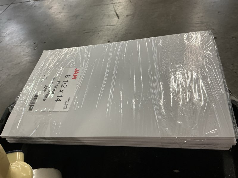 Condition photo showing As Is for 4x jam paper 2-sided glossy legal 8.5\" x 14\" cardstock paper in white | michaels