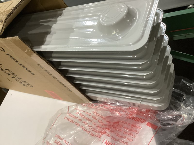 Condition photo showing New/Like New for PELONIS Radiator Heater for Large Space, Electric Oil Filled Radiator, Dual Knobs, 1500W, Quiet Space Heater, 3 Modes, Tip-over Protection Classic White, NOT TESTED