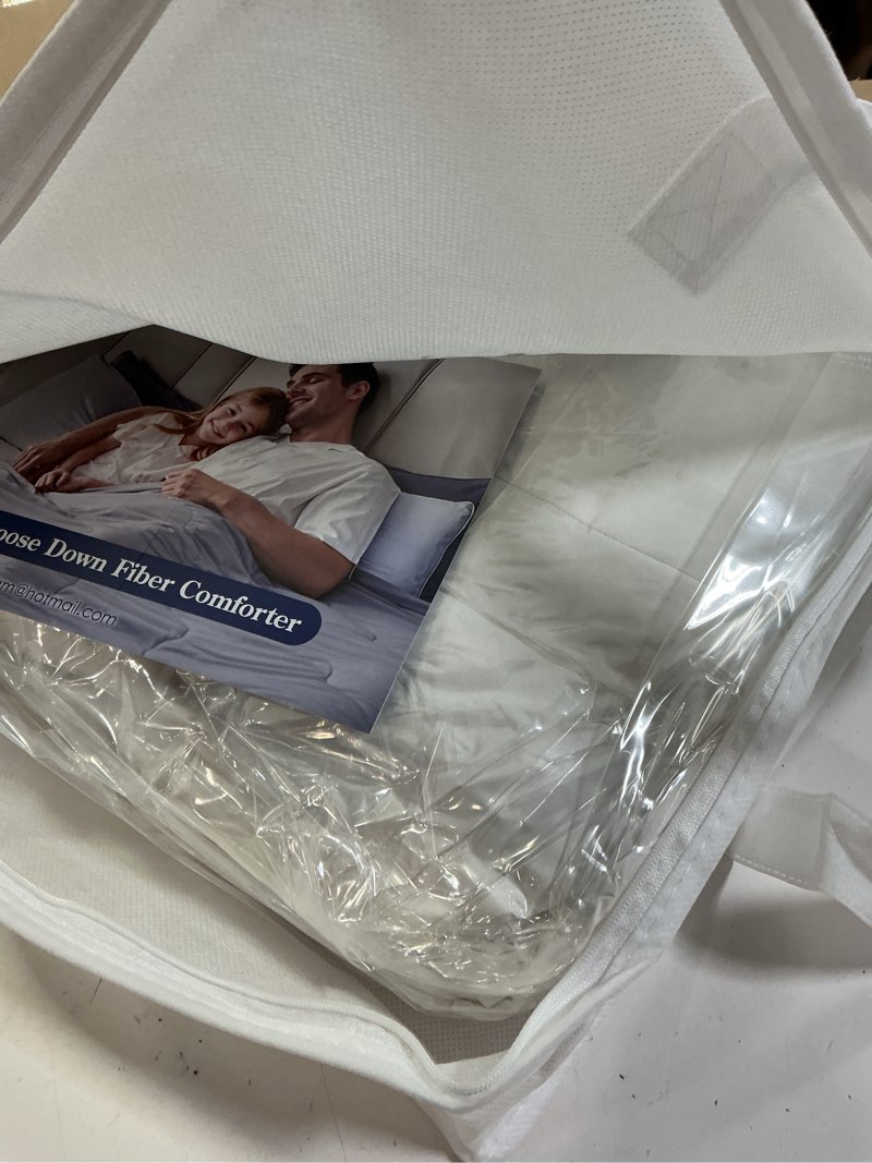 Condition photo showing New/Like New for lightweight summer down fiber comforter king size — naturally cooling breathable blanket for hot sle