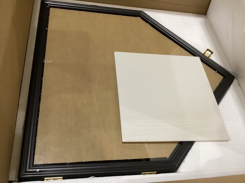 Condition photo showing New/Like New for Baseball Display Frame Case Baseball Shadow Box Wall Cabinet Baseball Holders for 30 Balls Display with Lockable Anti Fade UV Protection Acrylic Door for Homerun and Collector Autograph Balls, Black 30 Slots