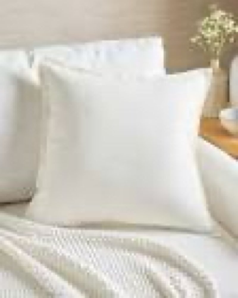 quince european linen flange edge pillow cover white  26x26” 