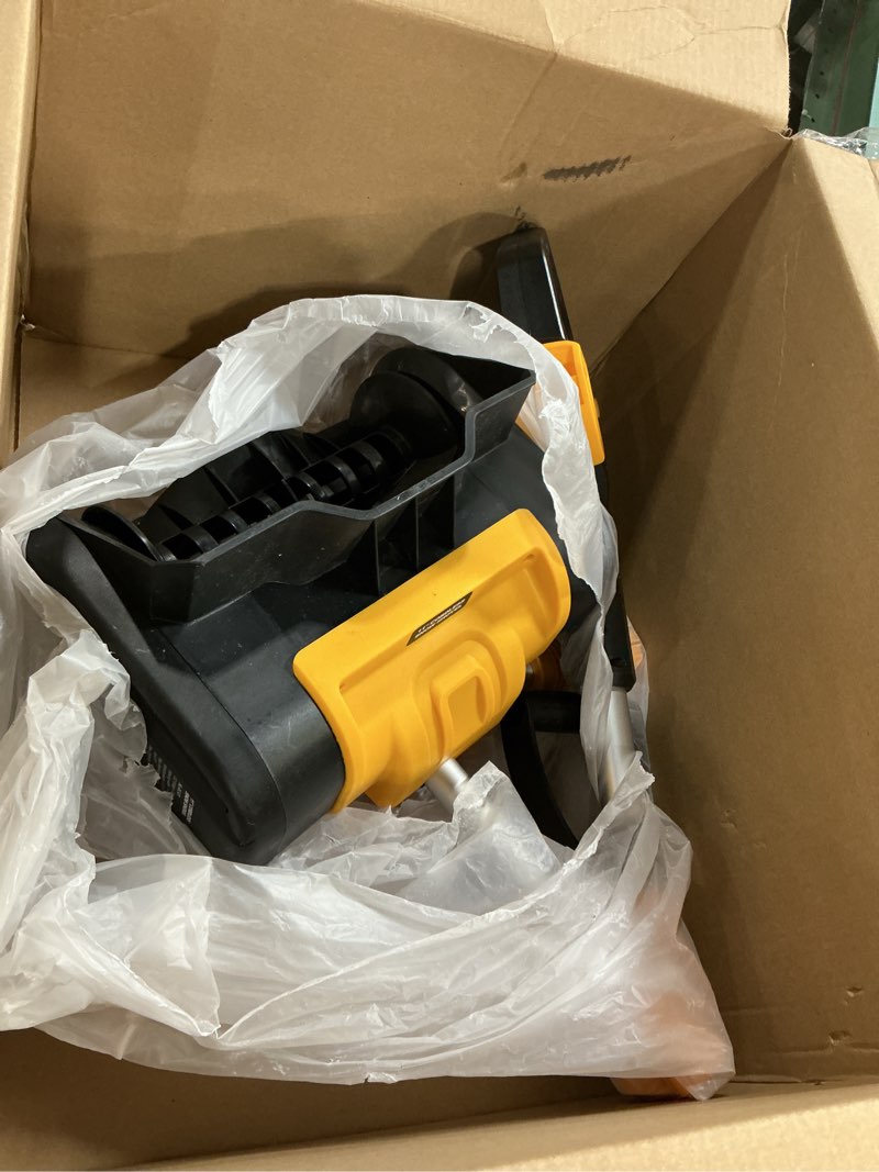 Condition photo showing As Is for Cordless Snow Shovel Compatible with DeWalt 20V MAX Battery (Tool Only), 11" Lightweight Electric Snow Blower with 20FT Max Throw & Adjustable Handle, Snow Thrower for Driveway, Deck, Patio & Steps Black+Yellow