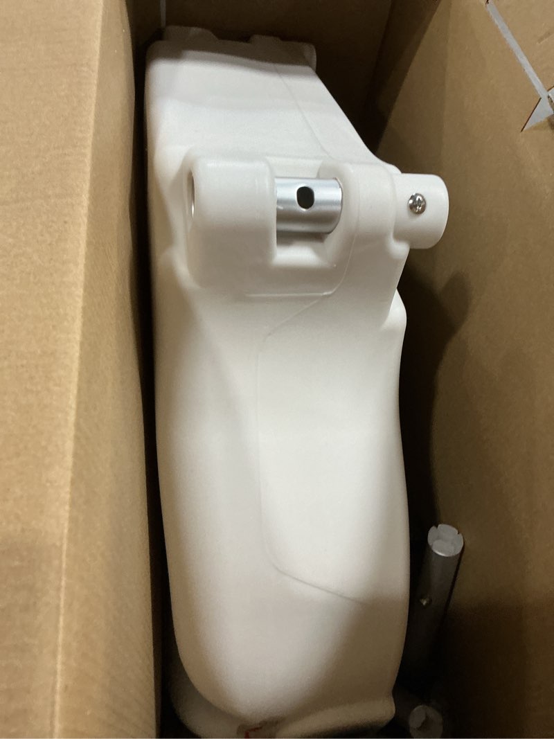 Condition photo showing As Is for bath safetyraised toilet seat product description: elev.toilet seat w/ remarms,rtl,1 ea