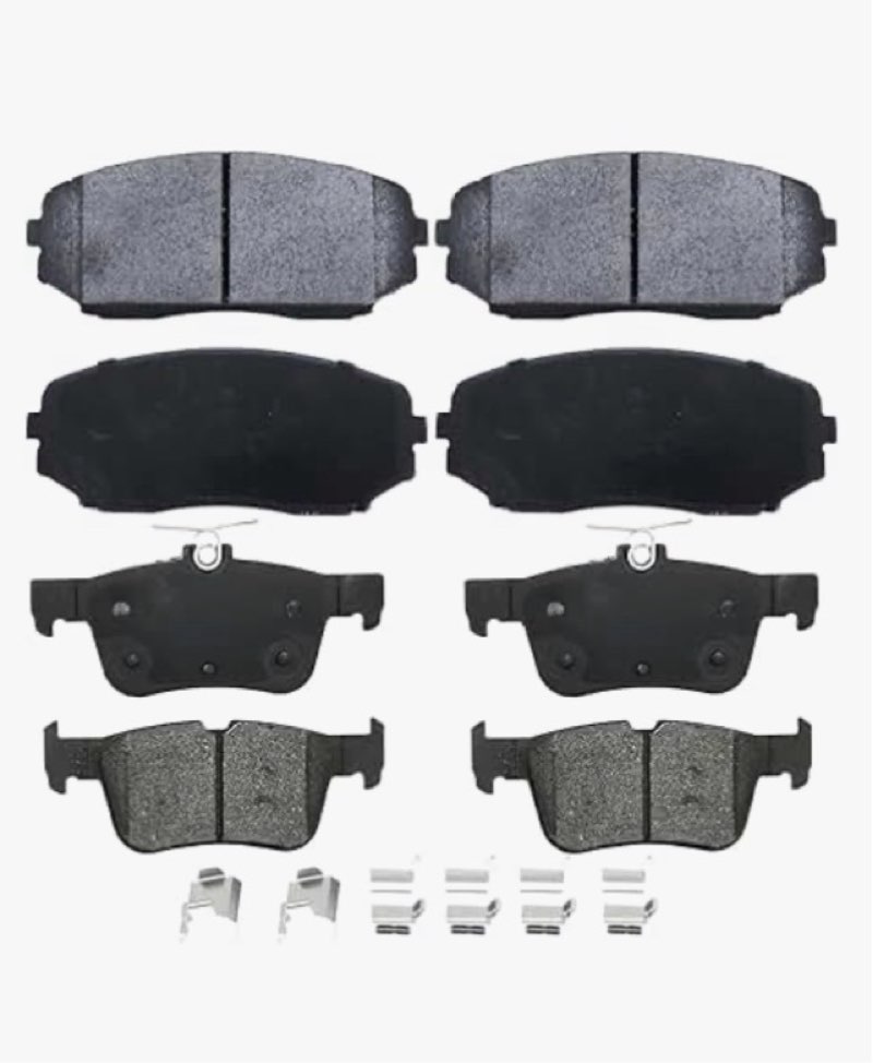 front rear ceramic brake pads 8 pieces set fit for 2011-2017 honda odyssey