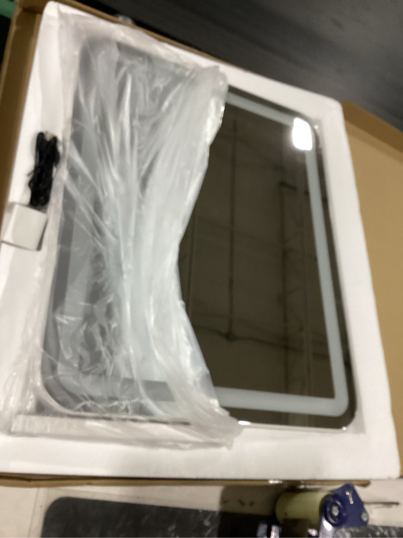 Condition photo showing Good Condition for fennio vanity mirror with lights 22''x17'' makeup mirror with lights,vanity mirror touch screen with 3-color lighting,dimmable,for vanity desk tabletop white 22"l x 17"w