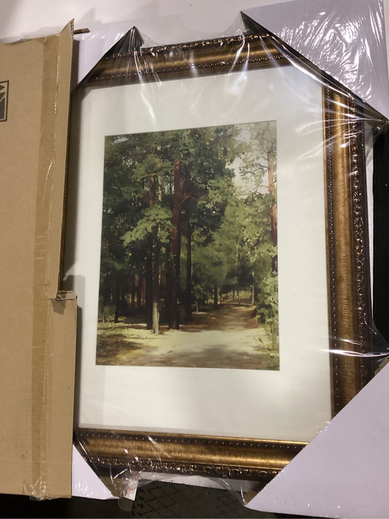 Condition photo showing New/Like New for 12x16 antique bronze vintage picture frame, ornate vintage picture frames for wall or tabletop display, 12 x 16 photo frame with real glass, display poster 8.5x11 with mat or 12x16 without mat for antique déco