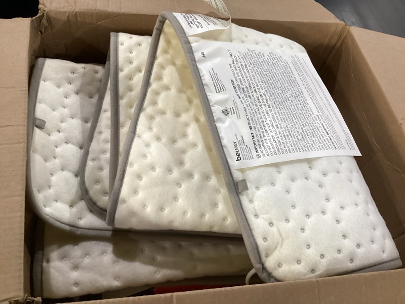 Condition photo showing As Is for Beurer UWB55 Heated Mattress Pad with 8 Temperature Settings & Ultra-Soft Fleece, 59" x 31.5", Electric Bed Warmer with Overheat Safety Features, Fast Heating, Machine Washable