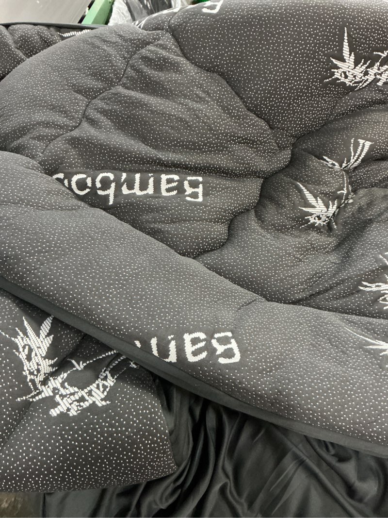 Condition photo showing Good Condition for bedlore california king mattress topper viscose derived from bamboo, thick pillow top mattress pad with stretchable pockets for 6"-18" mattress, soft mattress topper for back pain relief(dark gray) 2 dark gray california king