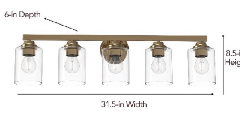 allen + roth Emeryson 31.63-in 5 Light Gold Transitional Bathroom Vanity