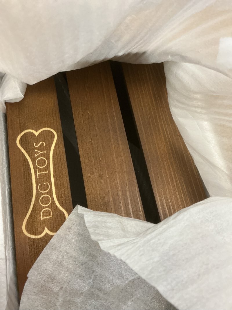 Hope Haven Wooden Dog Toy Bin – Chew-Resistant Toy Storage Box – Large Capacity Basket for all Pet A