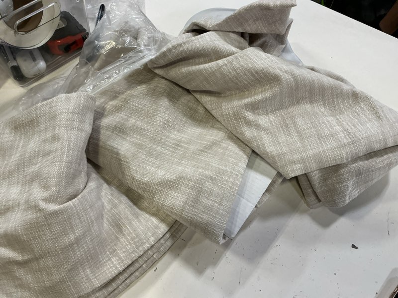 Condition photo showing Good Condition for textured cotton room darkening curtain, 48x84, oatmeal(of 1)